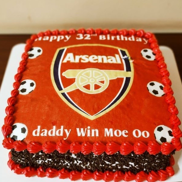 Photo Cake | Arsenal Logo | How to make photo print cake | - YouTube